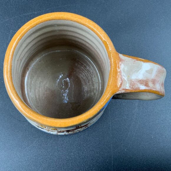 Danish MCM Knabstrup Stoneware Mug Cow Dancing in Field - Picture 2 of 8